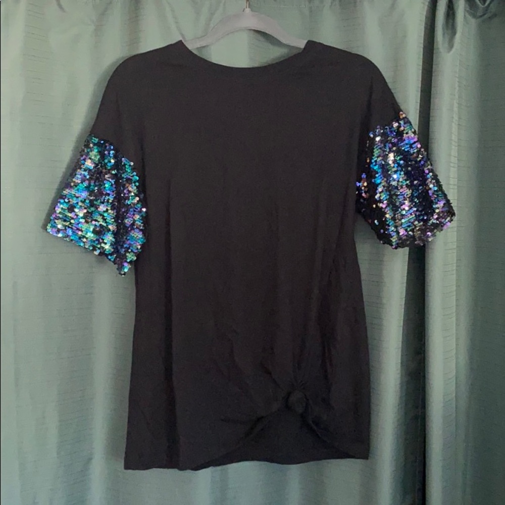 Sequin Sleeve Top